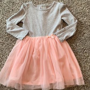 Carter's Gray and Pink Long Sleeve Dress